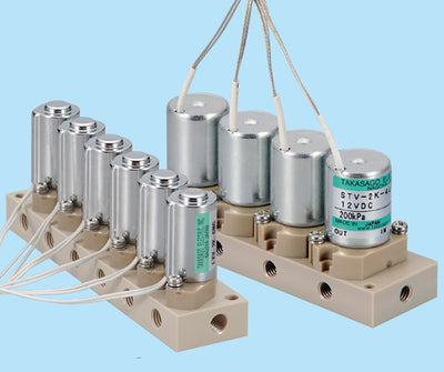 Diaphragm Valve - STV Series [2-way NC / Orifice: 1.2 mm / PEEK Body / 6 Valve Manifold]